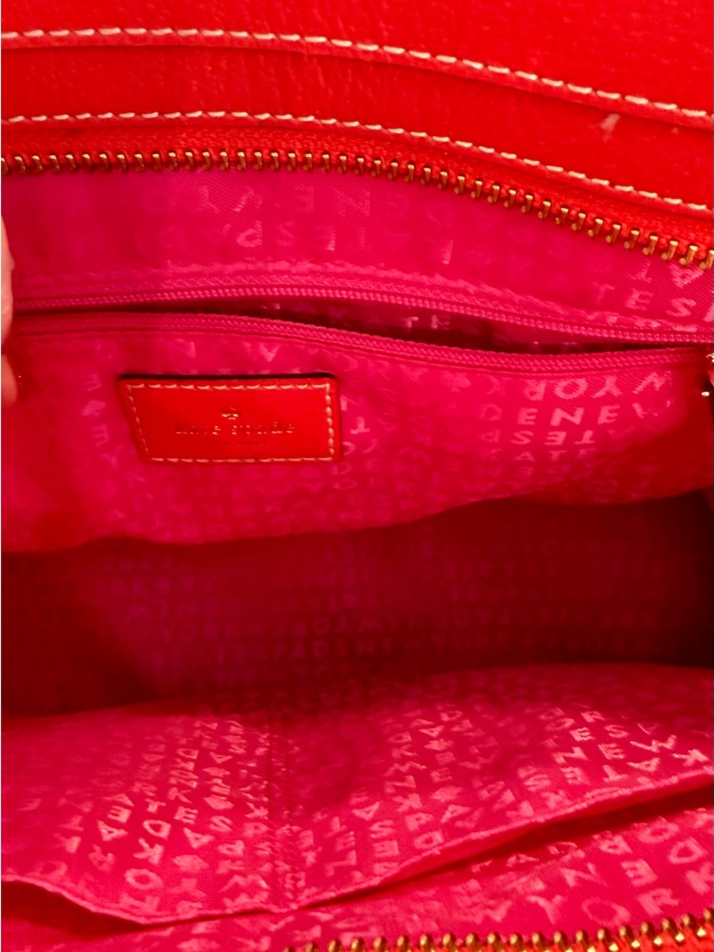 kate spade Red Leather Crossbody Tote with Gold Hardware - Picture 4 of 5